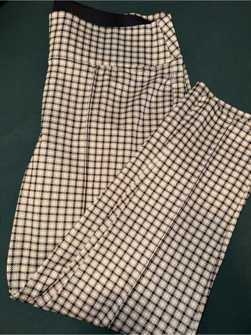 Nine West Black, White and Mustard Checkered Women's Dress Leggings